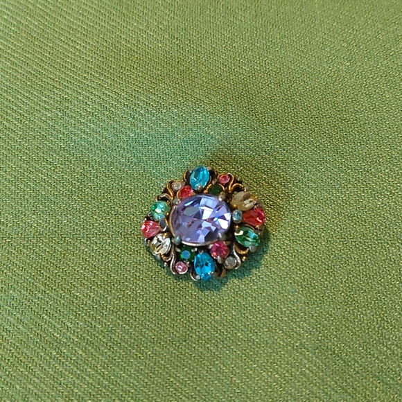 Hollycraft Multi-colored Rhinestone Brooch From 1950 - Picture 1 of 3